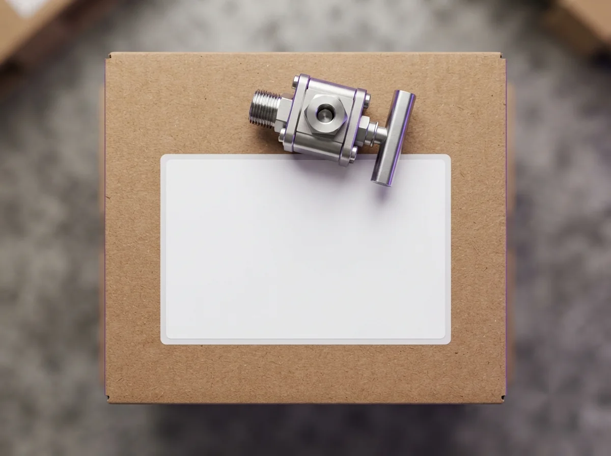 A part on a box with its dispatch label being read by AI