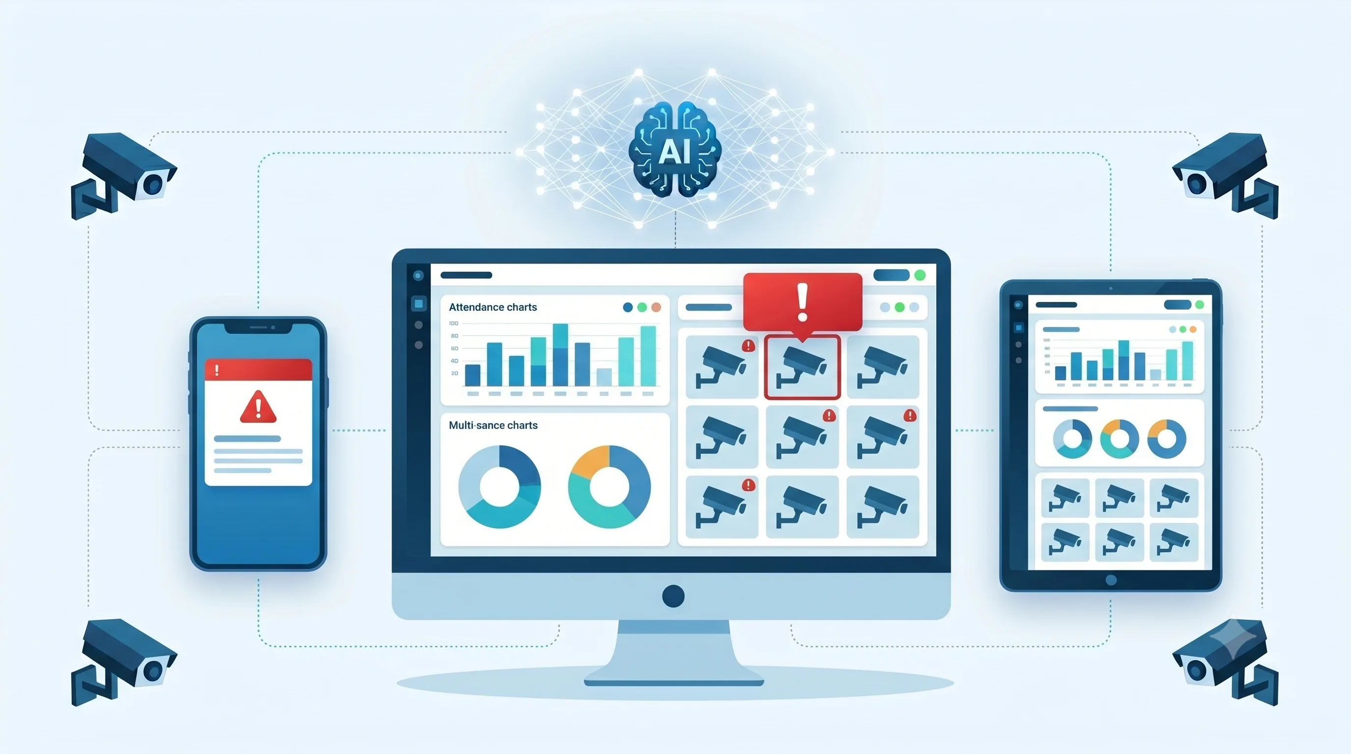 Sieora multi-site monitoring dashboard on mobile and desktop