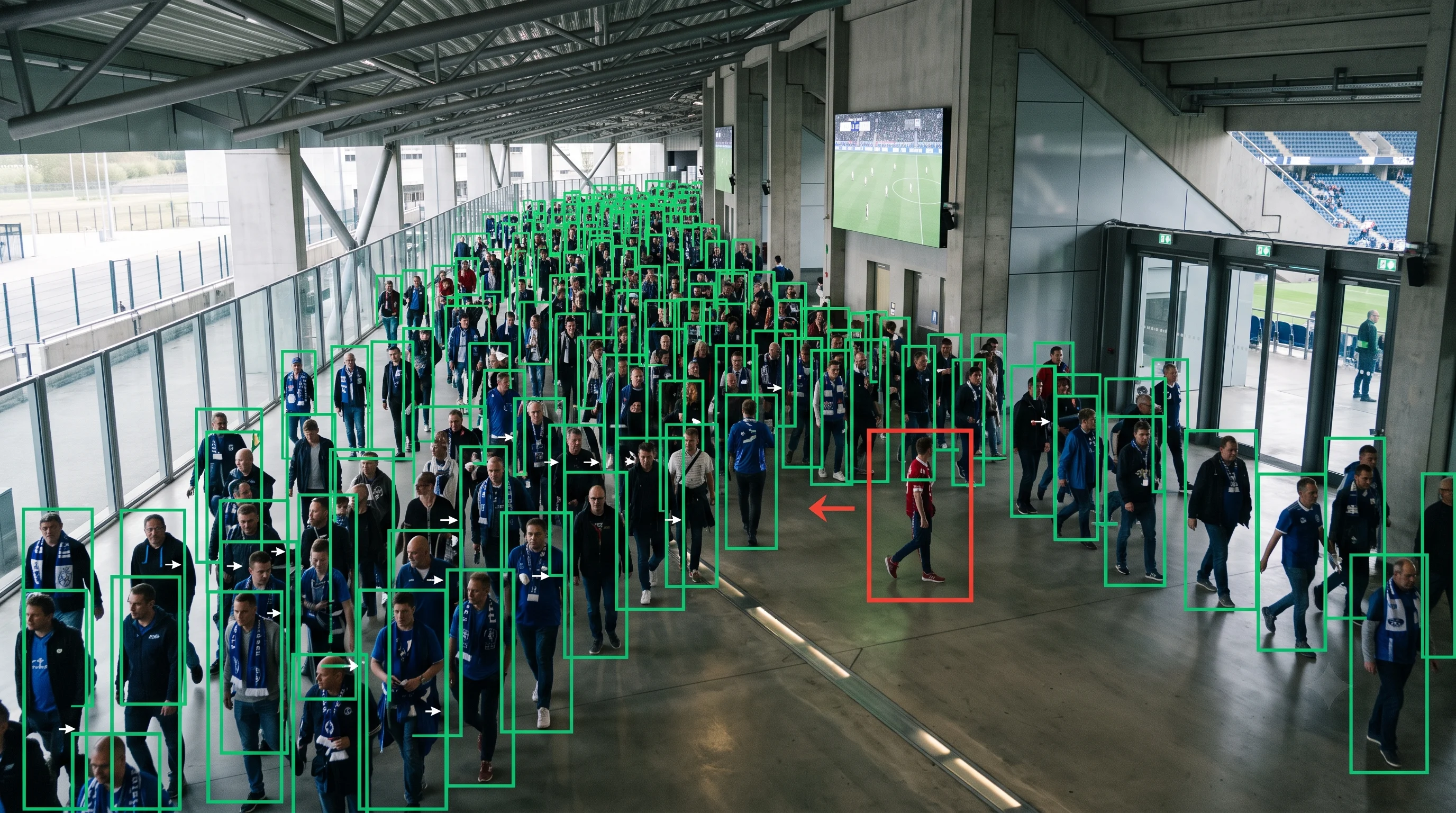 Wrong-way movement detection against crowd flow