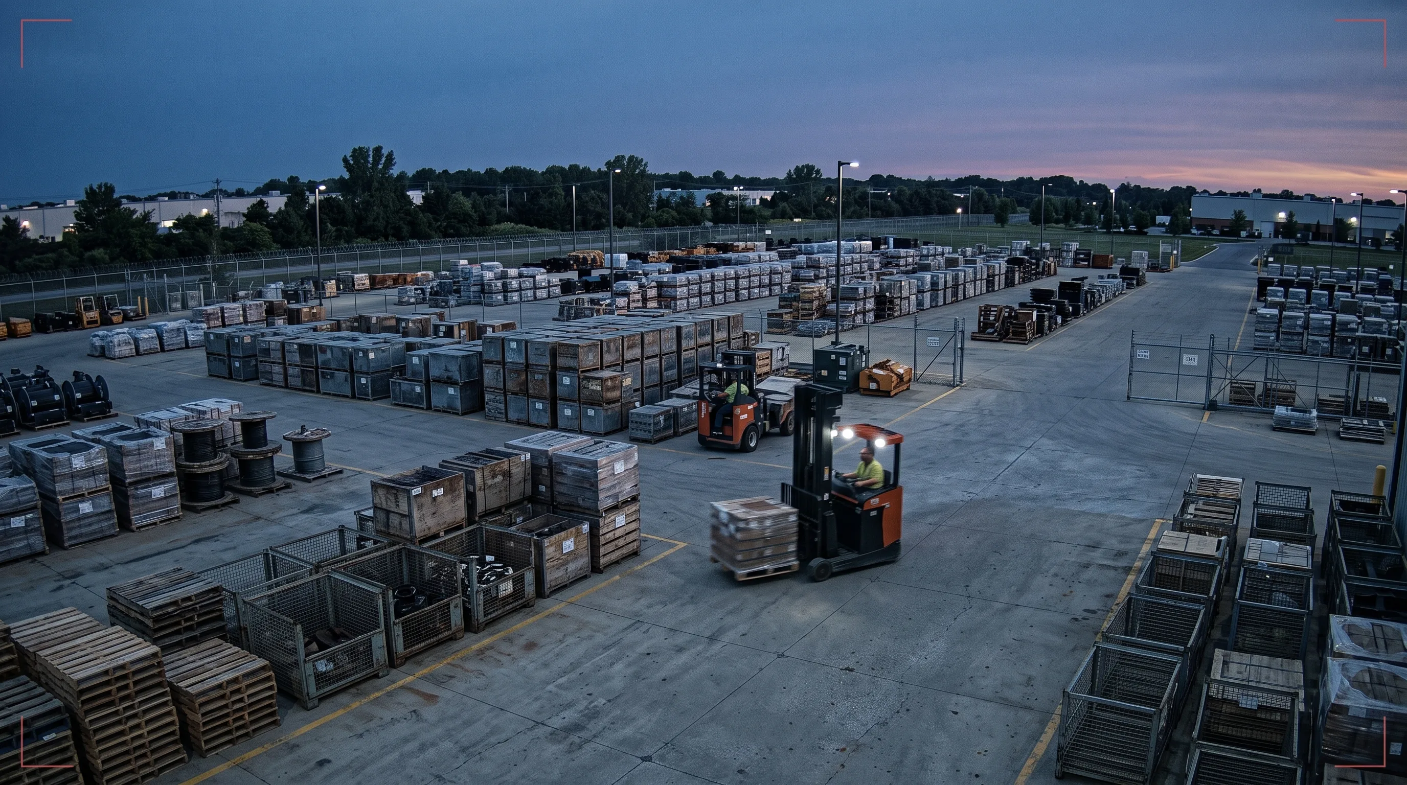Fire detection covering an open outdoor storage yard