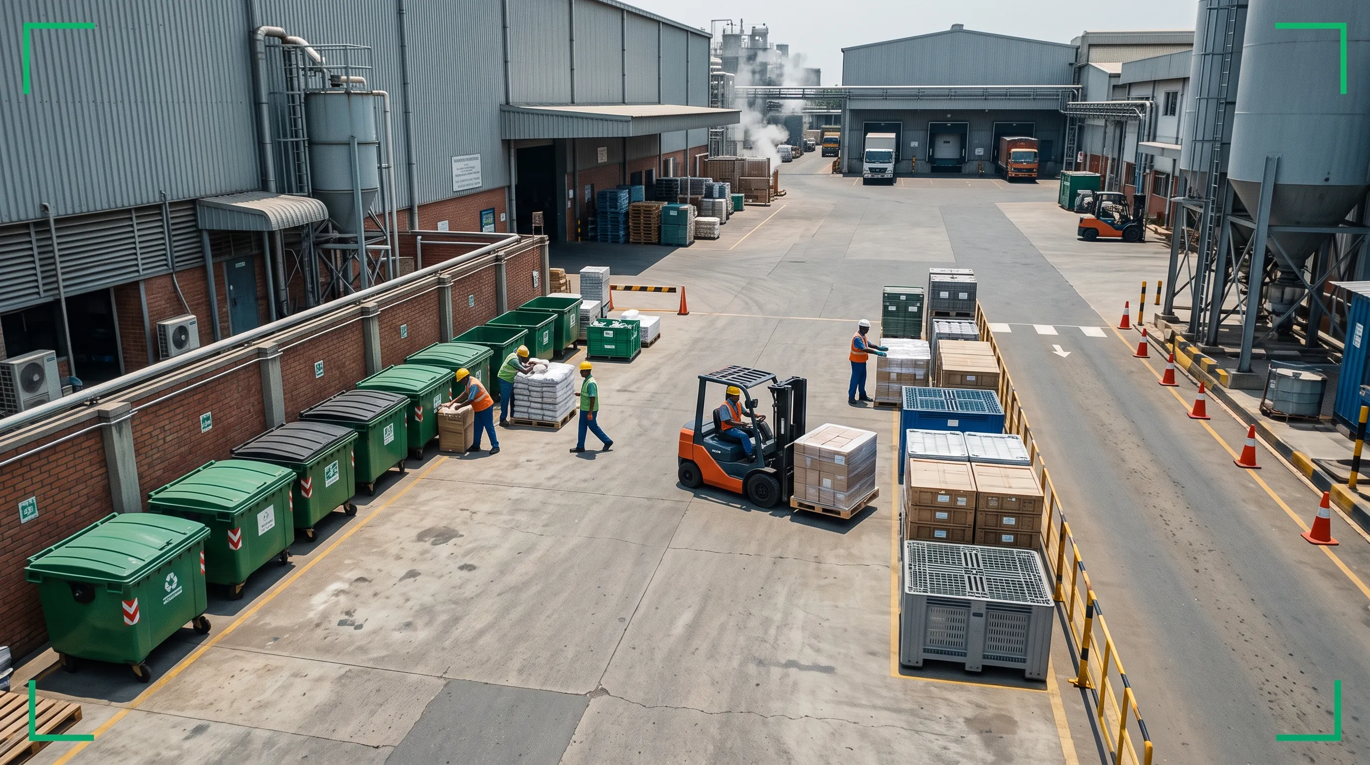 Garbage detection enforcing waste-disposal compliance in a factory