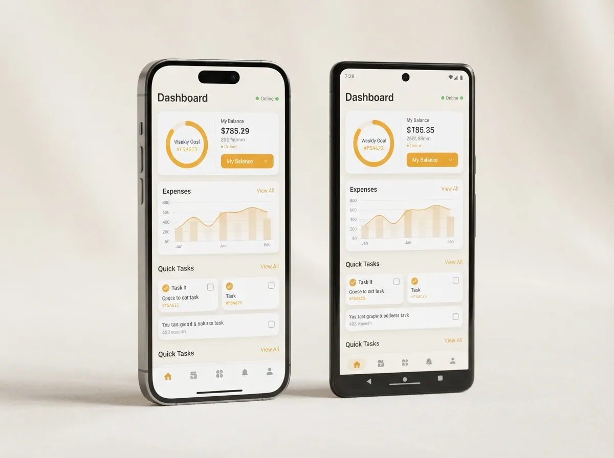 iOS app built with React Native delivering iPhone and Android from one codebase