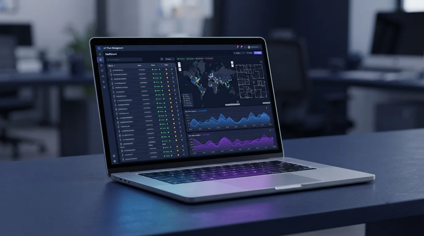 IoT dashboard showing real-time device telemetry and alerts