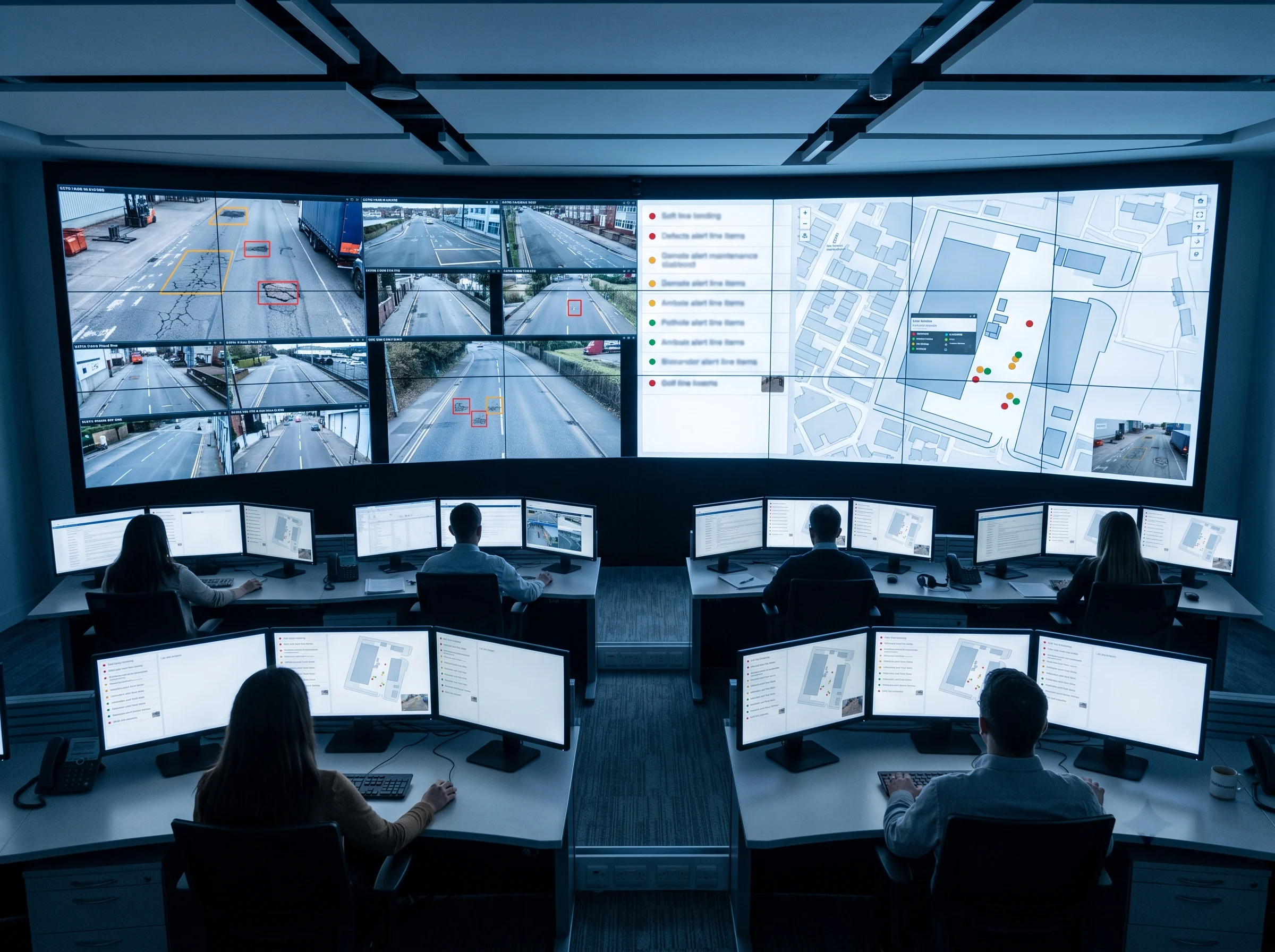 Pothole detections feeding a smart city ICCC command centre dashboard