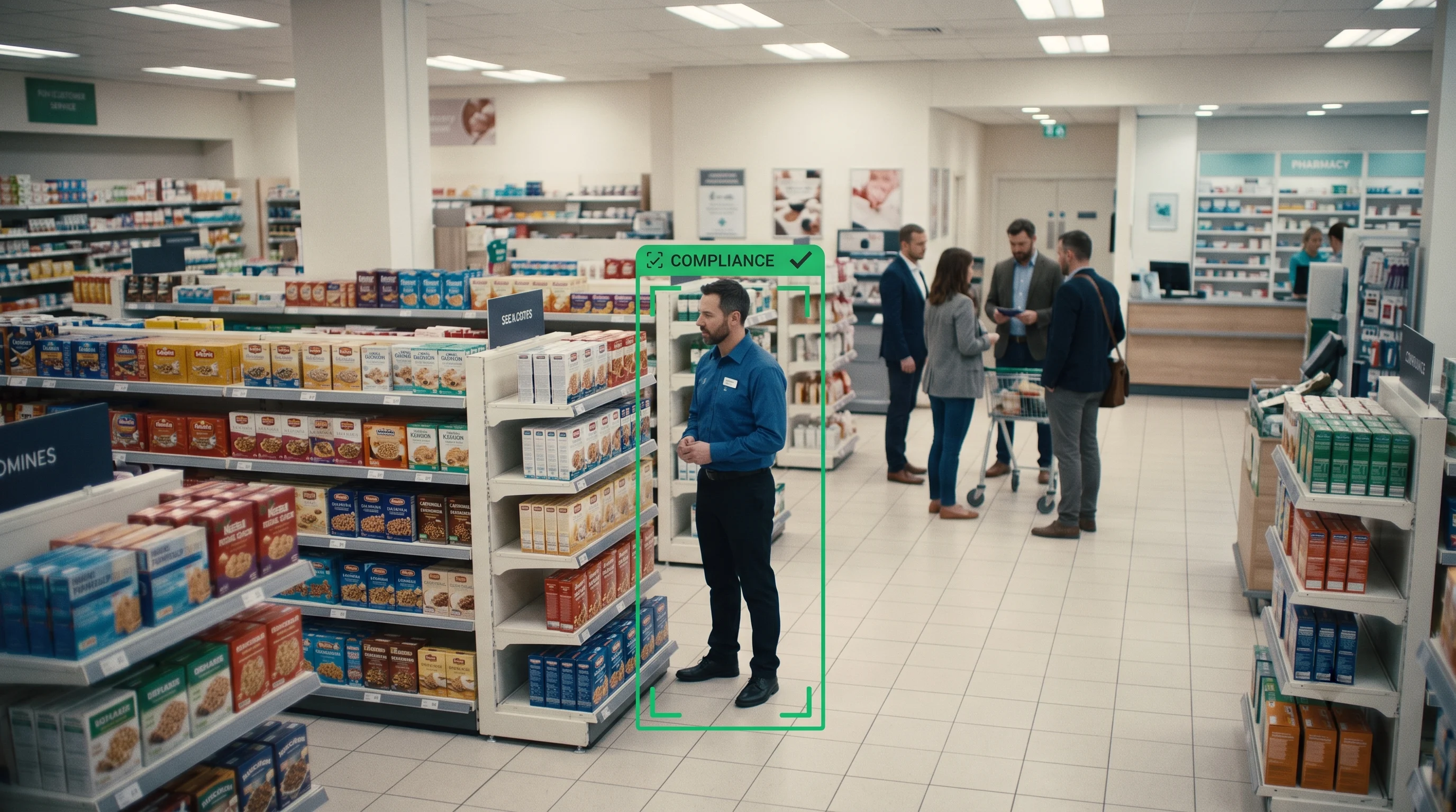 Retail video analytics monitoring staff compliance and store standards