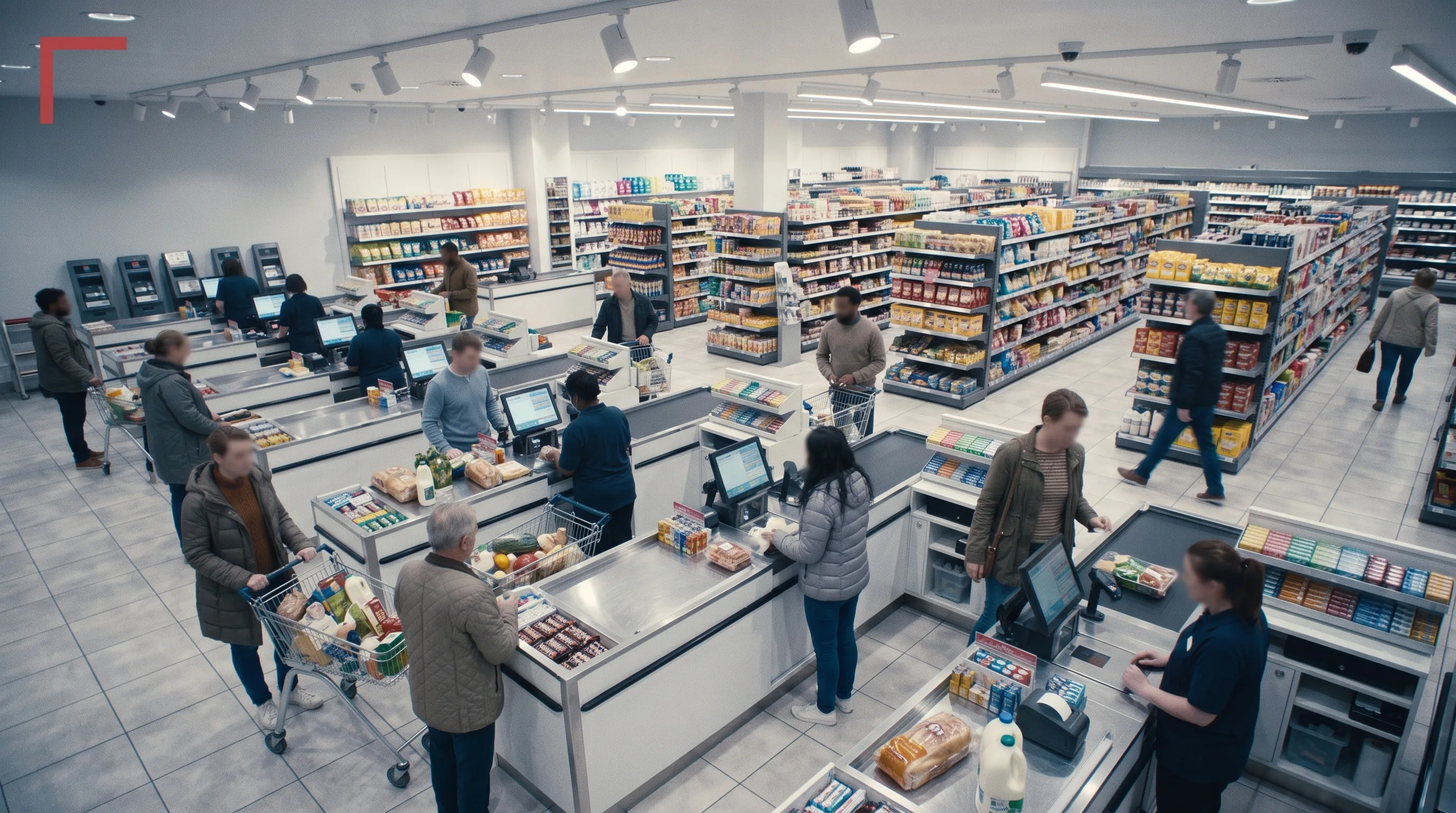 Shoplifting detection reducing shrinkage in a supermarket chain