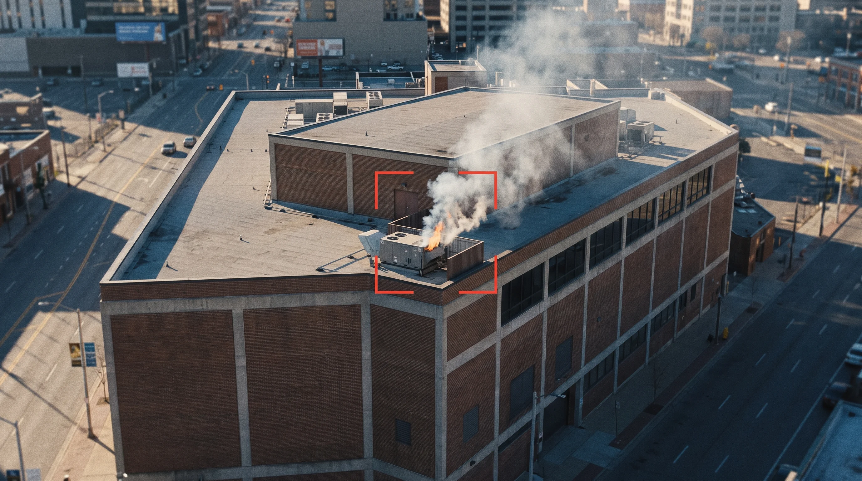 Fire detection for city infrastructure spotting smoke on a city camera