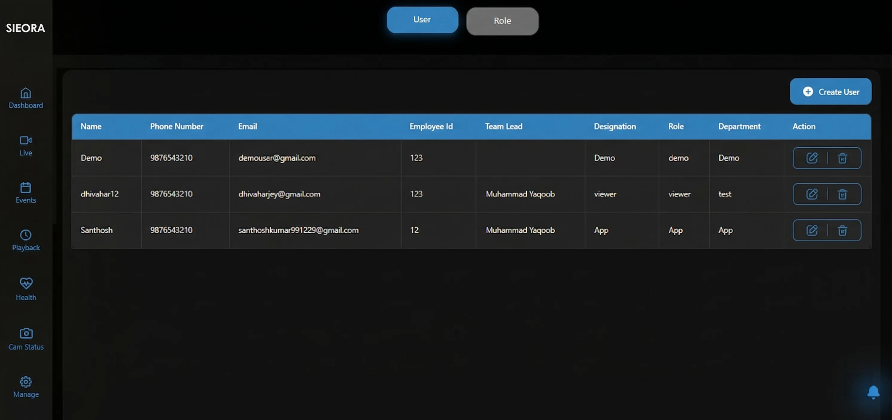VMS role-based access control with per-camera permissions and audit log