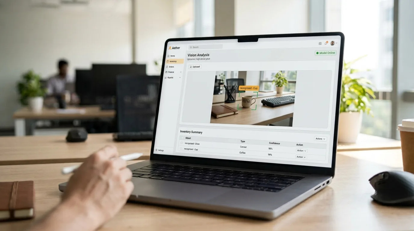 Computer vision features inside a web app to scan and recognise