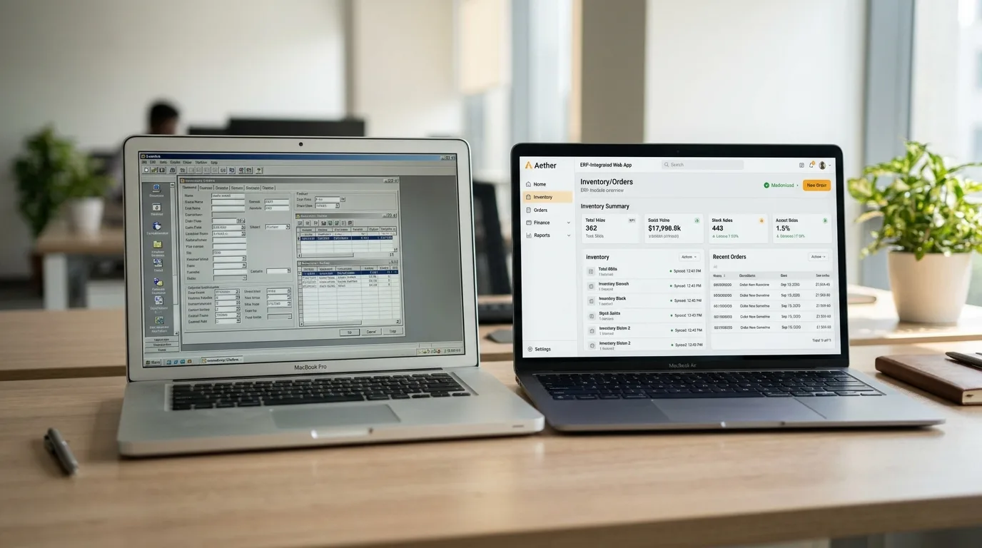 Legacy software modernized into a modern web application